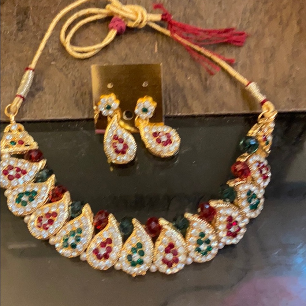Indian necklace and earrings